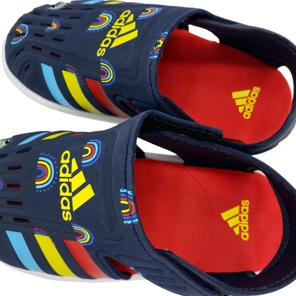 Adidas Water Sandals Kids Size 1 Navy Closed Toe Waterproof Water Shoes - Picture 8 of 10